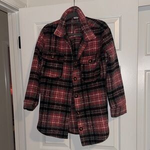 Plaid Kids Jacket - Pink and Black
